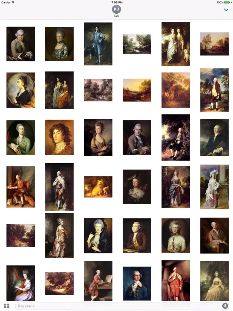 Capturas de tela do Thomas Gainsborough Artworks Stickers iPad 