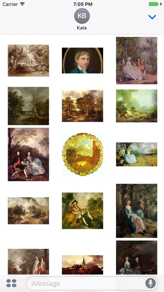 Capturas de tela do Thomas Gainsborough Artworks Stickers