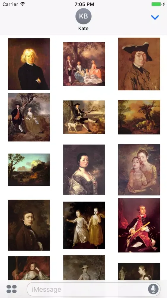 Capturas de tela do Thomas Gainsborough Artworks Stickers