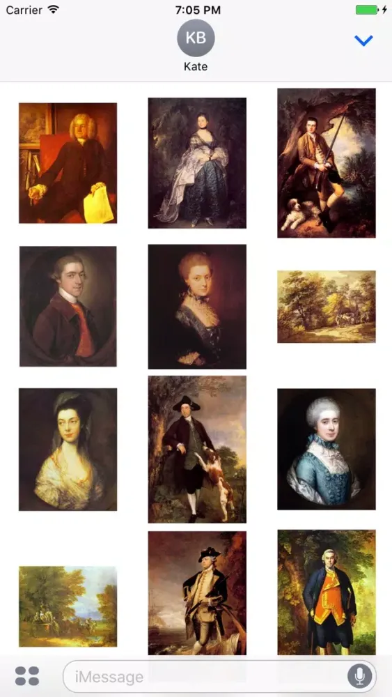 Capturas de tela do Thomas Gainsborough Artworks Stickers