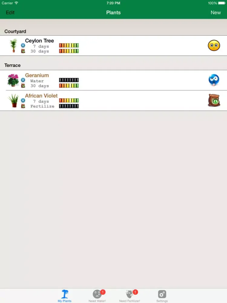 WateringPlants iPad  Ekran Görüntüleri
