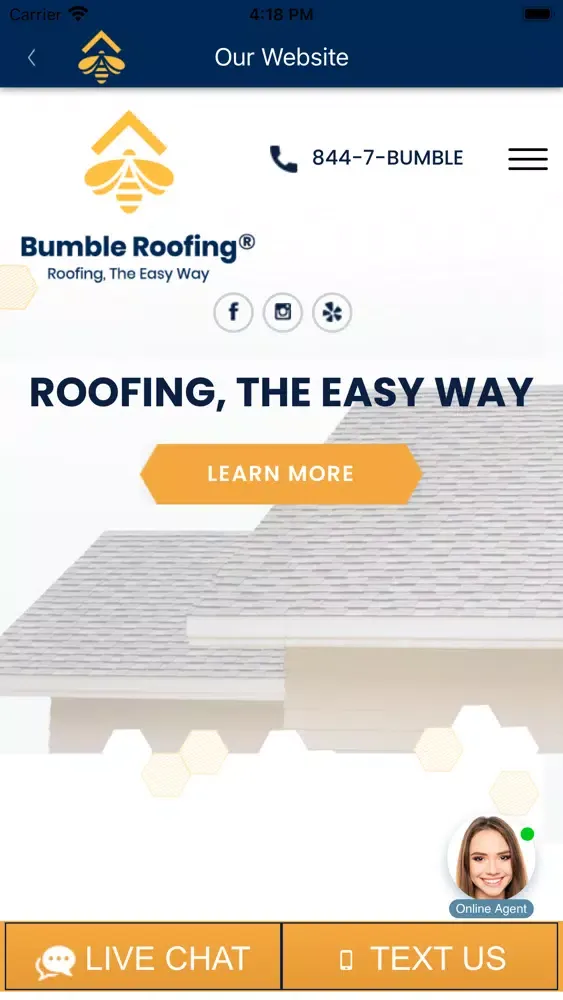 Tangkapan layar Bumble Roofing