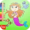 Games Princess Mermaid Coloring Book Art Pad:Easy painting for little kids