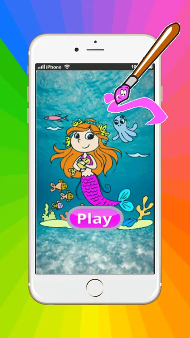 Games Princess Mermaid Coloring Book Art Pad:Easy painting for little kids Ekran Görüntüleri