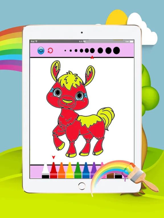 princess pony coloring book and amazing animal : painting for kids free iPad 应用截图