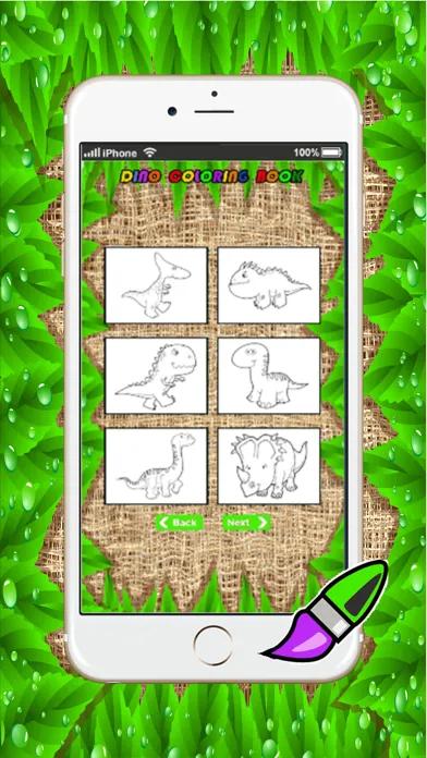 Capturas de tela do dino coloring book games : learning basic drawing and painting for kids free
