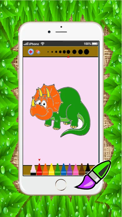 Capturas de tela do dino coloring book games : learning basic drawing and painting for kids free