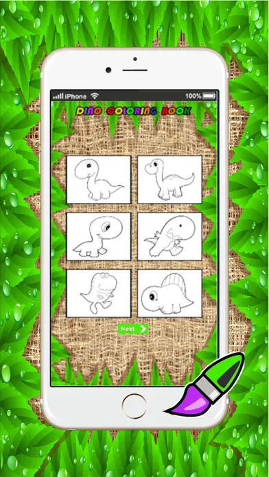 Capturas de tela do dino coloring book games : learning basic drawing and painting for kids free