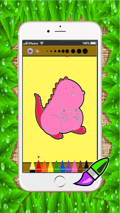 Capturas de tela do dino coloring book games : learning basic drawing and painting for kids free