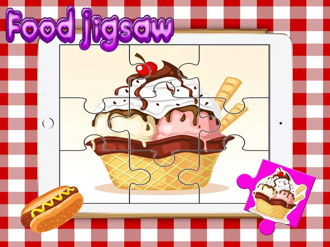 Capturas de tela do Food Yummy Puzzle for adults - Learning Fruit Jigsaw Puzzles games free for kid Toddler and preschool iPad 