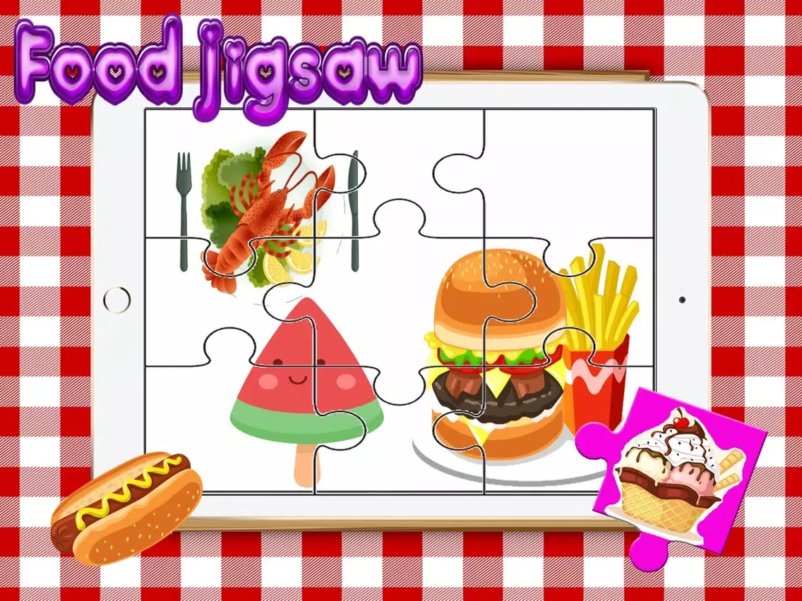 Capturas de tela do Food Yummy Puzzle for adults - Learning Fruit Jigsaw Puzzles games free for kid Toddler and preschool iPad 
