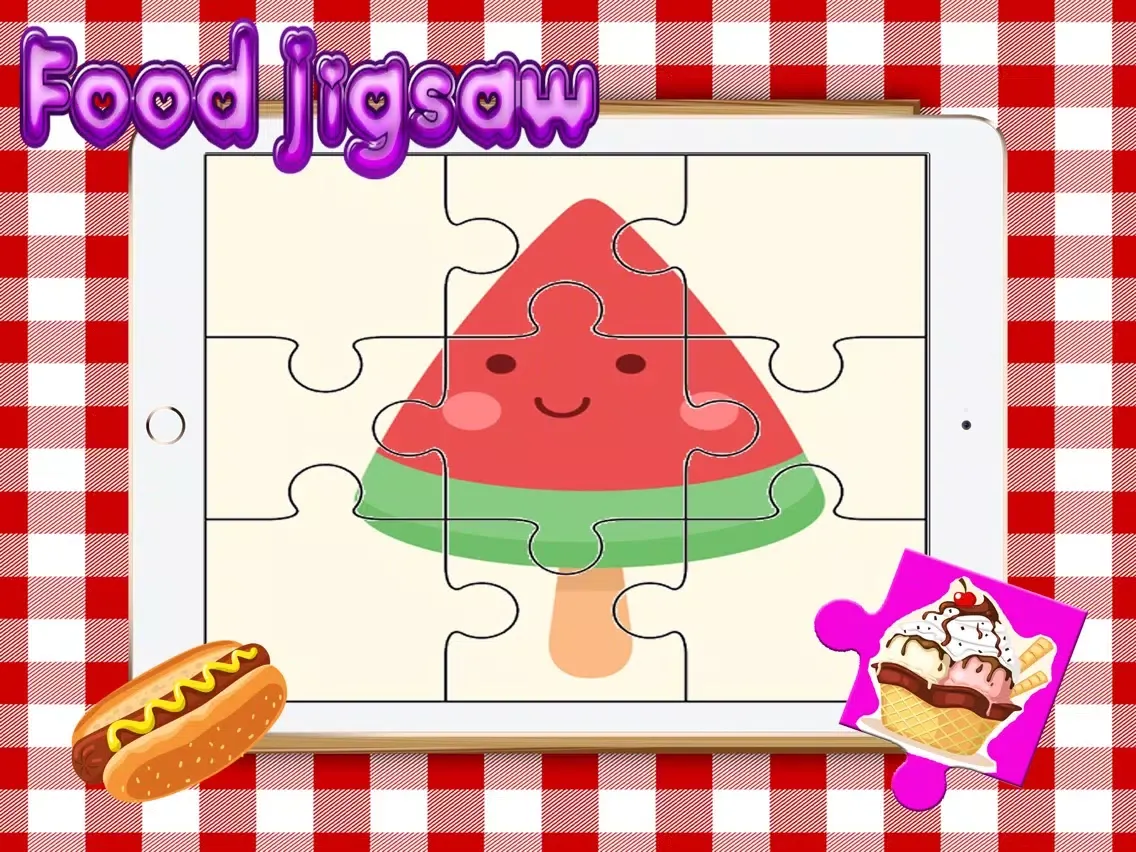 Capturas de tela do Food Yummy Puzzle for adults - Learning Fruit Jigsaw Puzzles games free for kid Toddler and preschool iPad 