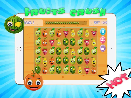 Screenshot di Fruit Crush Bump - puzzle match 3 fruit for kids iPad 