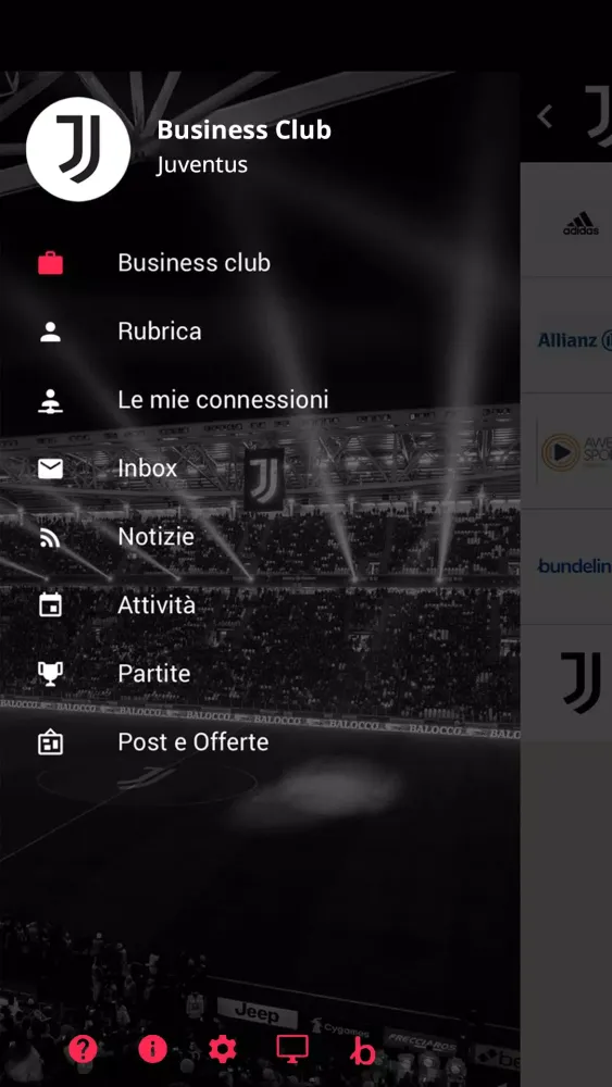 Capturas de tela do Juventus Business Club