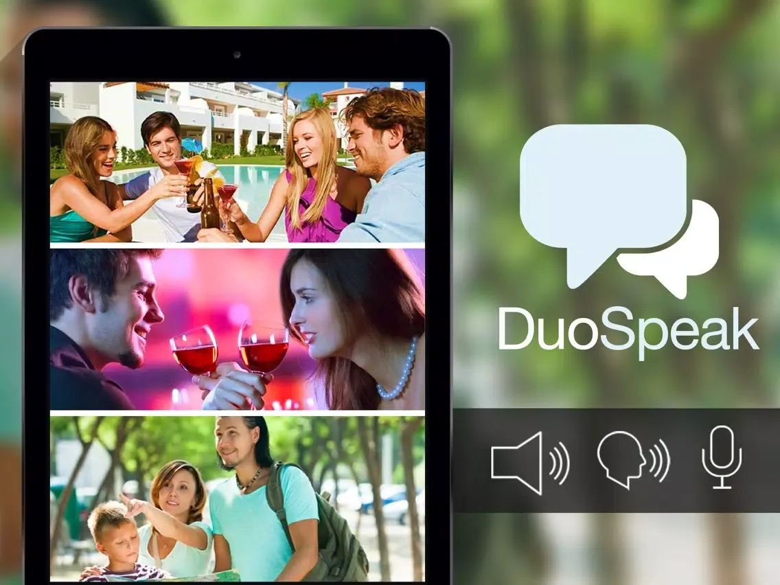 DuoSpeak Norwegian: Interactive Conversations - learn to speak a language - vocabulary lessons and audio phrases for travel, school, business and speaking fluently iPad  Screenshots