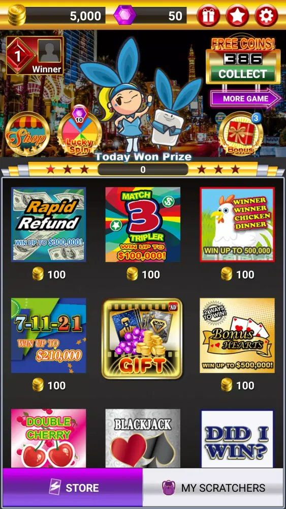 Tangkapan skrin Lotto Scratch – Las Vegas