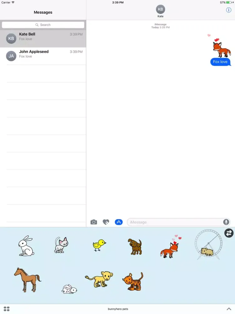 ภาพหน้าจอของ bunnyhero pet stickers iPad 
