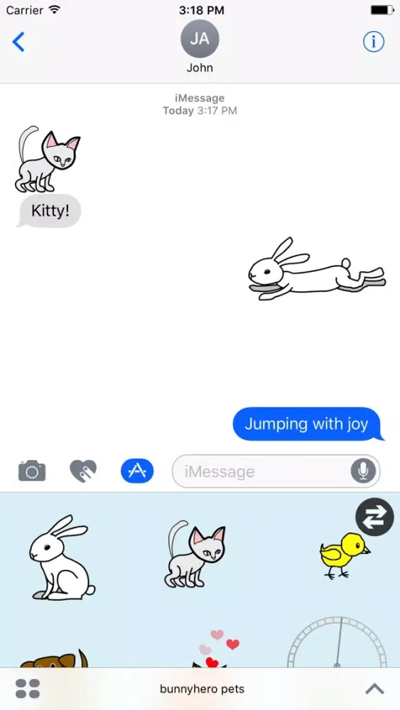 ภาพหน้าจอของ bunnyhero pet stickers