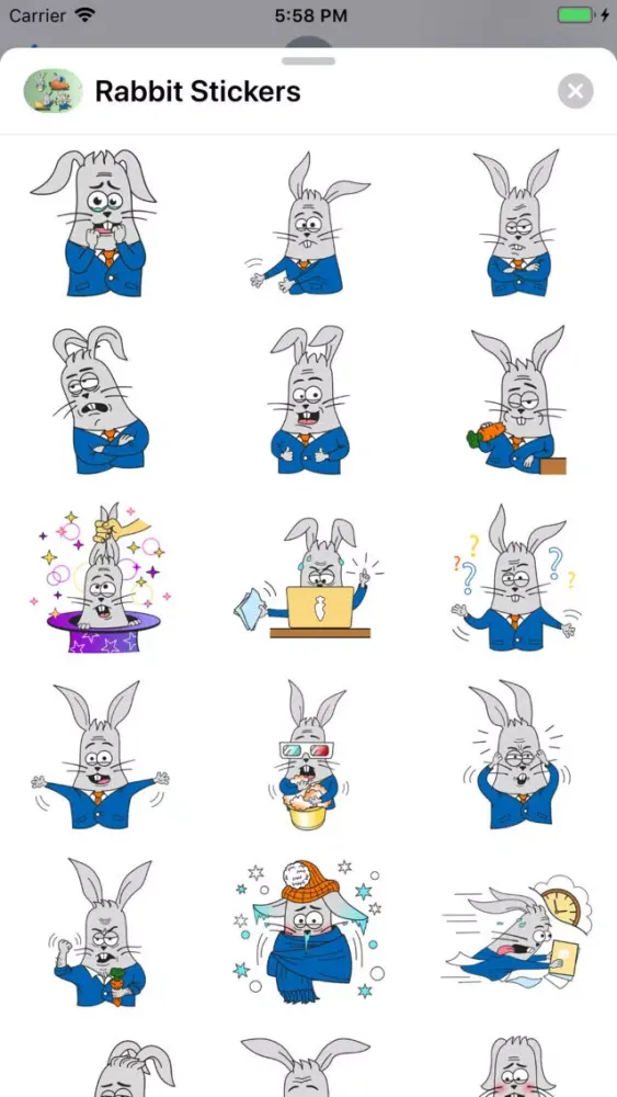 Tangkapan skrin Rabbit Stickers - Bunny Emojis