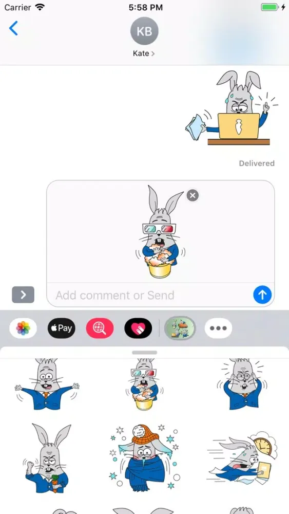 Tangkapan skrin Rabbit Stickers - Bunny Emojis
