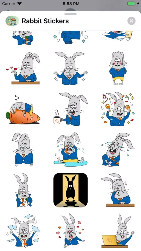 Tangkapan skrin Rabbit Stickers - Bunny Emojis