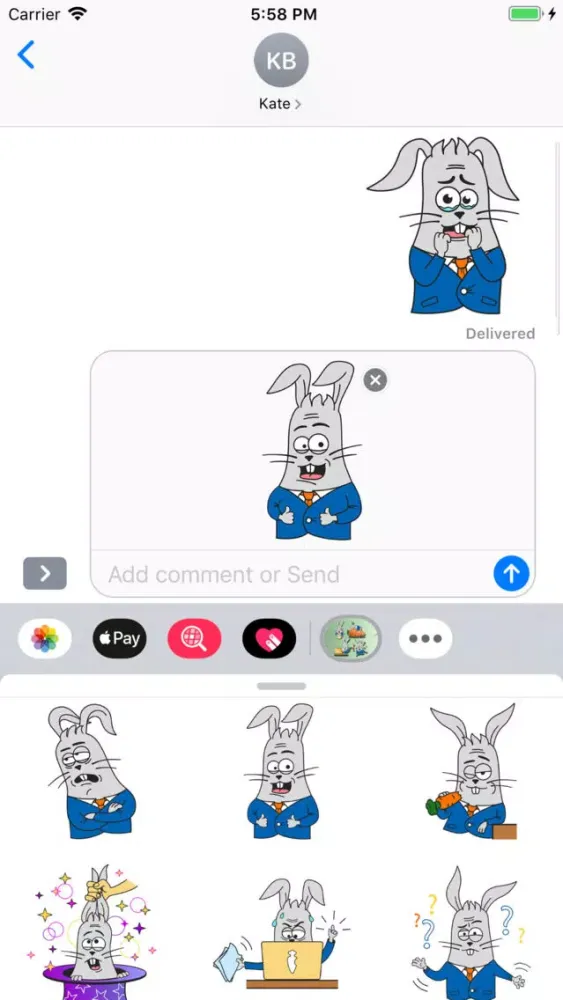 Tangkapan skrin Rabbit Stickers - Bunny Emojis