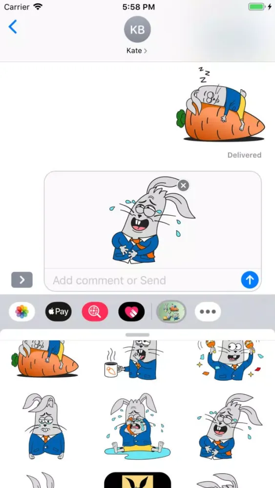 Tangkapan skrin Rabbit Stickers - Bunny Emojis