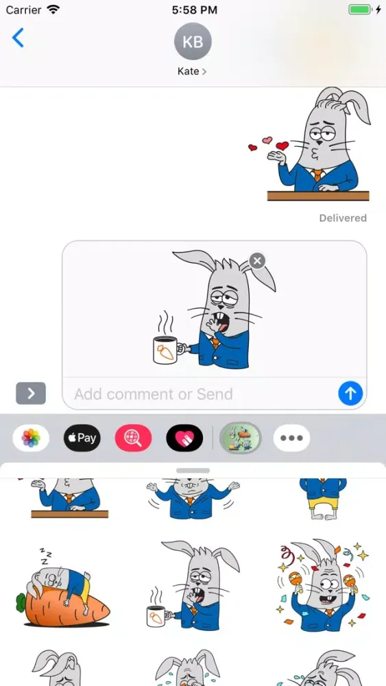 Tangkapan skrin Rabbit Stickers - Bunny Emojis
