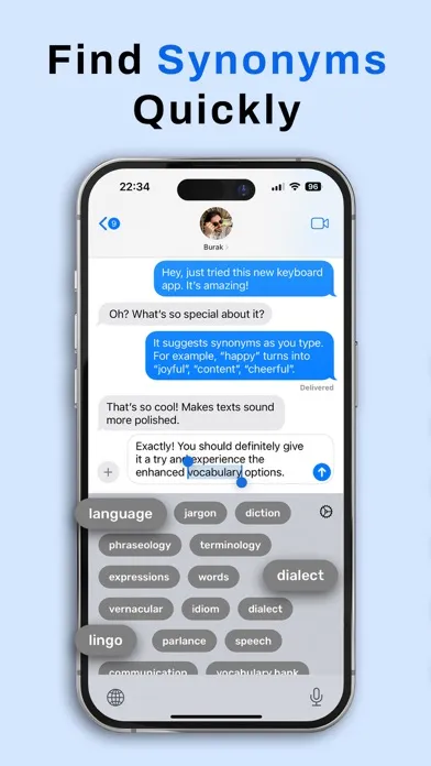 Thesaurus Synonyms AI Keyboard Screenshots