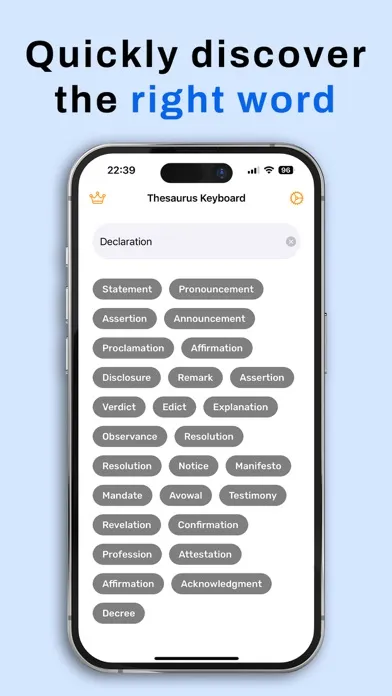 Thesaurus Synonyms AI Keyboard Screenshots