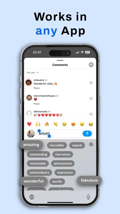 Thesaurus Synonyms AI Keyboard Screenshots