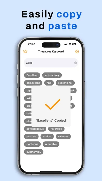 Thesaurus Synonyms AI Keyboard Screenshots