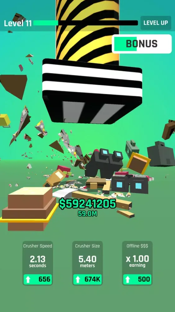 Capturas de tela do Heavy Crusher