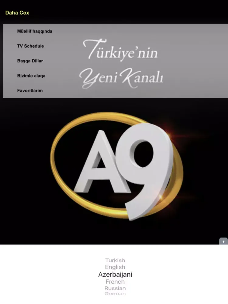 Capturas de tela do A9 TV iPad 