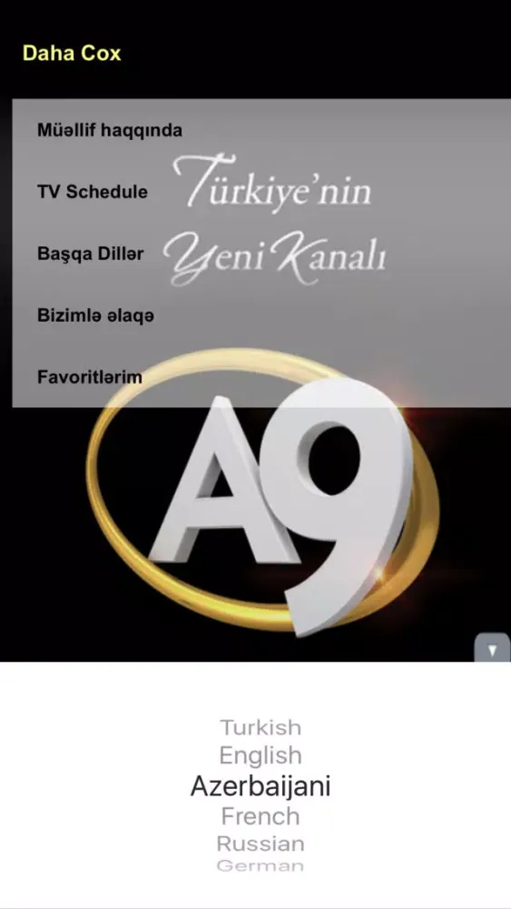 Capturas de tela do A9 TV
