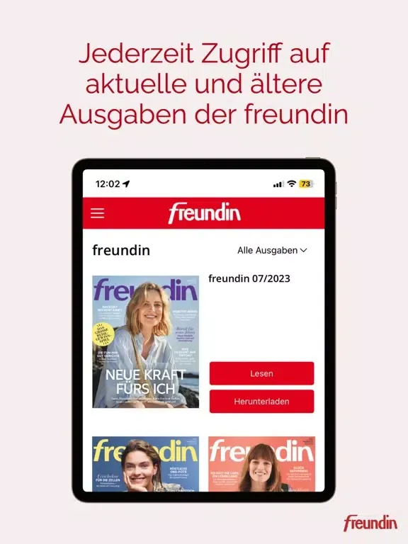 Ảnh chụp màn hình của freundin Magazin DE iPad 