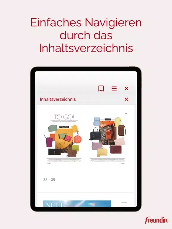 Ảnh chụp màn hình của freundin Magazin DE iPad 