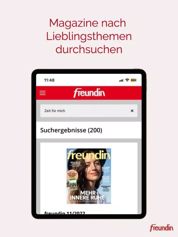 Ảnh chụp màn hình của freundin Magazin DE iPad 