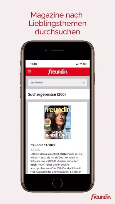 Ảnh chụp màn hình của freundin Magazin DE