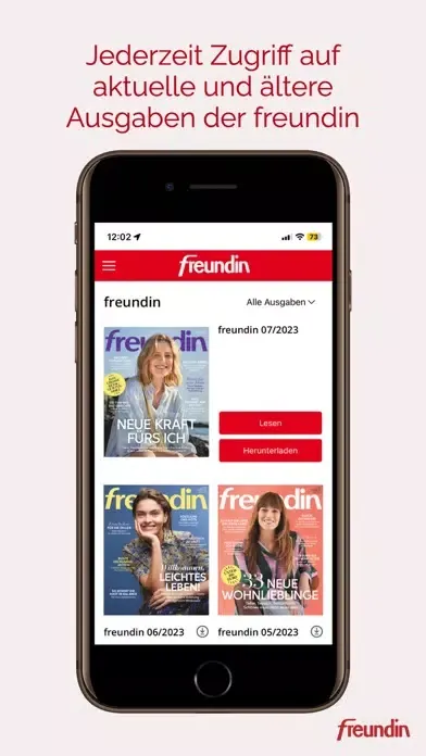 Ảnh chụp màn hình của freundin Magazin DE