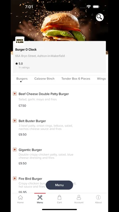 Скриншоты Burger O Clock-Order Online