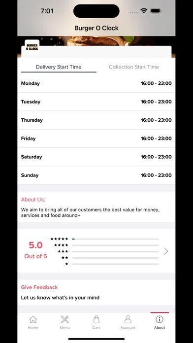 Скриншоты Burger O Clock-Order Online