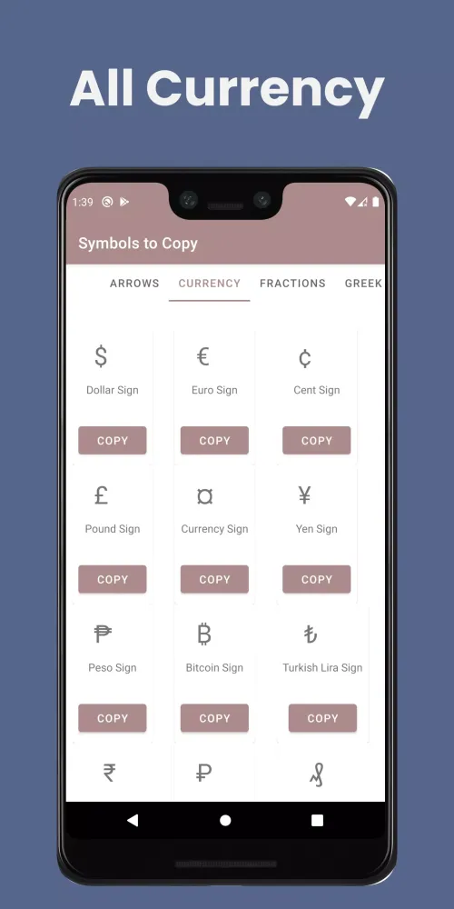 Symbols Copy and Paste Screenshots