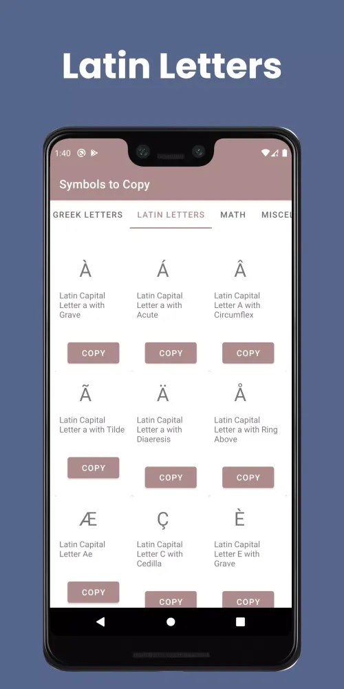 Symbols Copy and Paste Screenshots