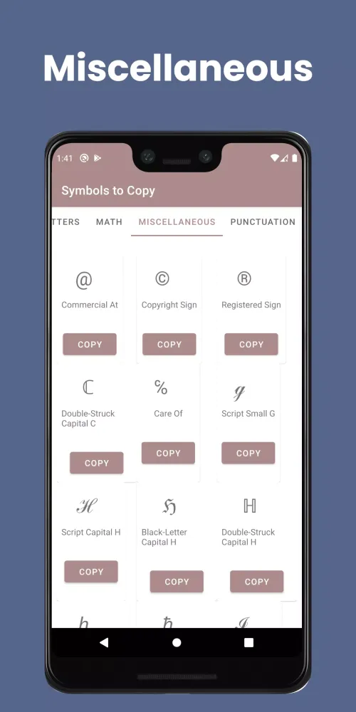 Symbols Copy and Paste Screenshots