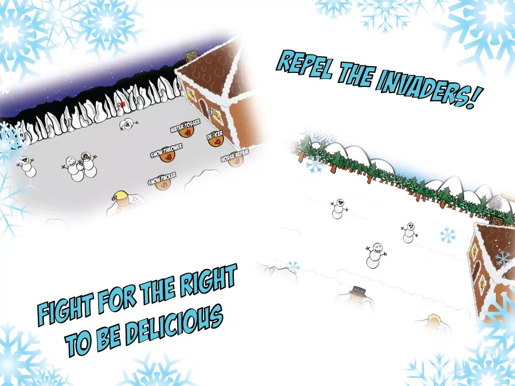 Tangkapan layar Gingerbread VS. Snowmen iPad 