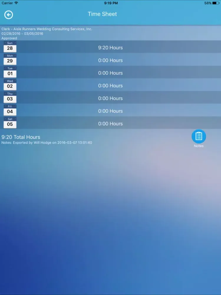 Burnett/Choice Timesheets iPad 應用截圖