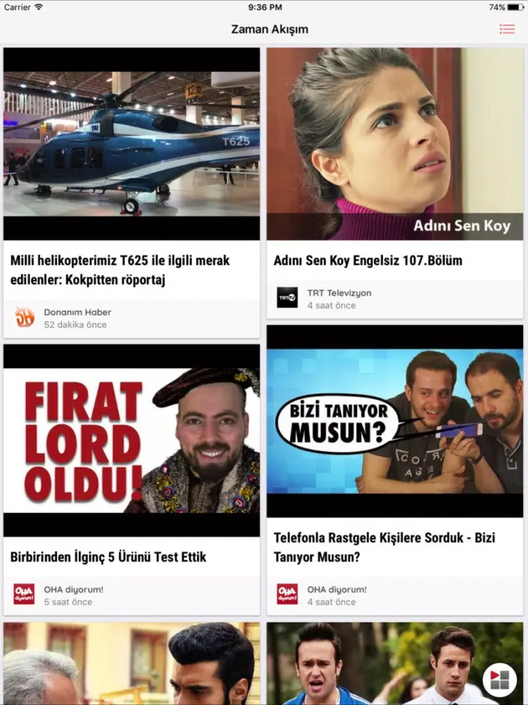 Vityu - Kanal takip et & Video izle iPad  Screenshots