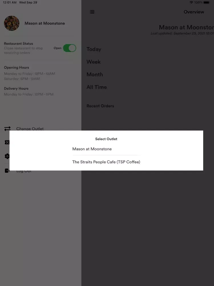 Capturas de tela do Burpple Merchant App iPad 