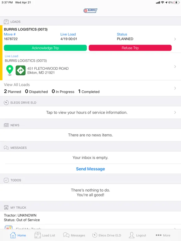 Burris Bridge – Driver Hub iPad  Ekran Görüntüleri